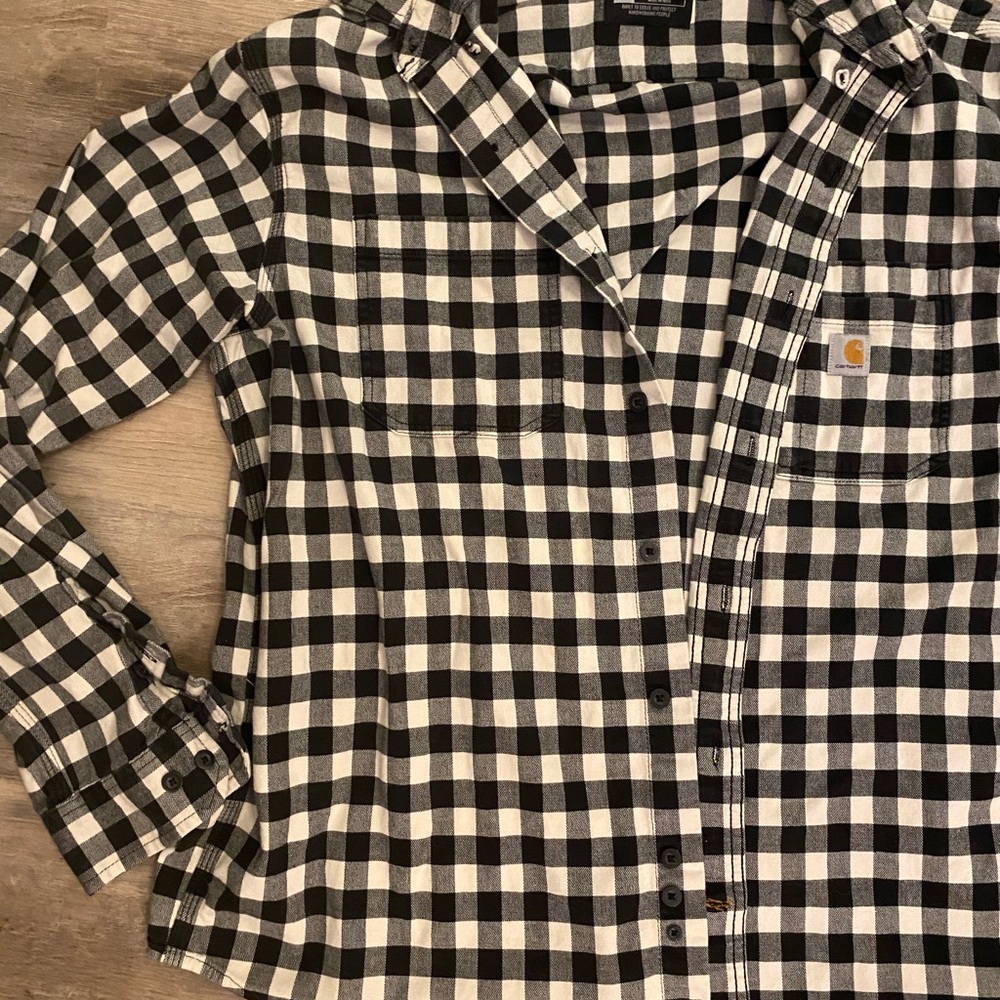 Carhartt Black and White Plaid Shirt